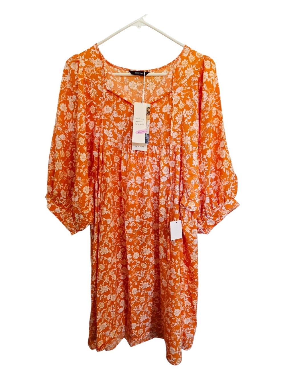 Orange Floral Tunic Dress